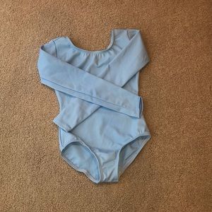 Capezio kids cute long sleeve blue ballerina leotard